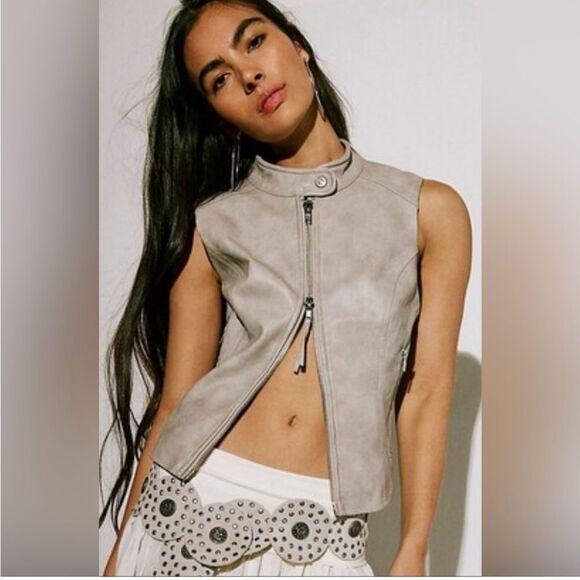 New Free People We The Free Sweeney Vegan Waistcoat vest - Picture 1 of 6
